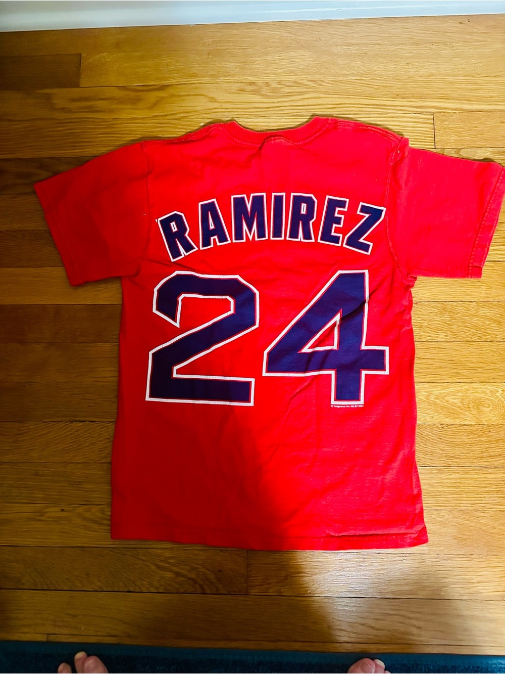 Fruit of the Loom Red Boston Red Sox Manny Ramirez 24 Tee. S. 100% cotton.